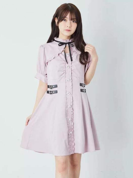 量産型/参戦服/推し活 パフスリーブフリルワンピース