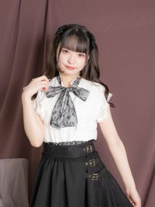 量産型/参戦服/推し活 ノースリーブフリルブラウス