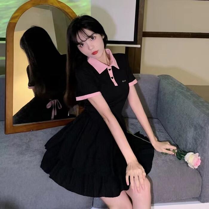 量産型/参戦服/推し活 女子に贈る、黒猫みたいな高級感あふれるワンピース！