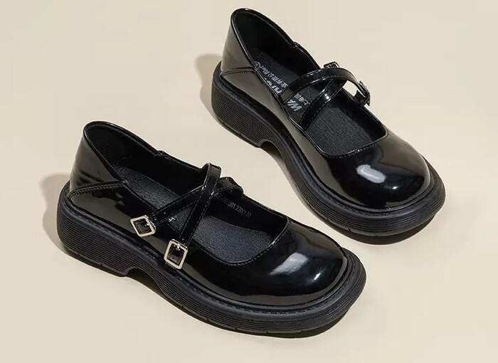 量産型/参戦服/推し活 靴 レトロフレンチシューズ