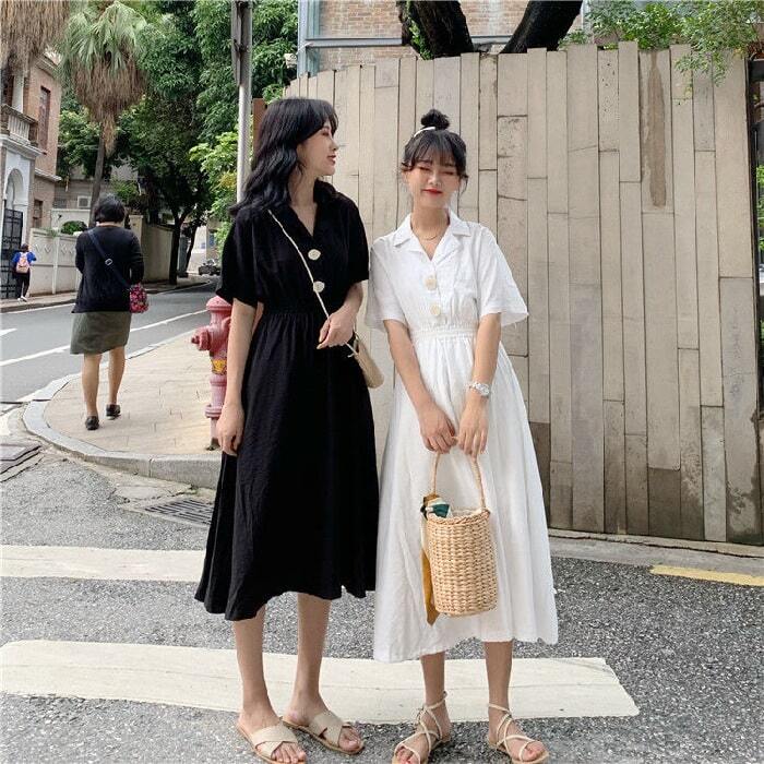 ワンピース 双子コーデ かわいい 膝上ルーズウエスト｜ペアルック専門