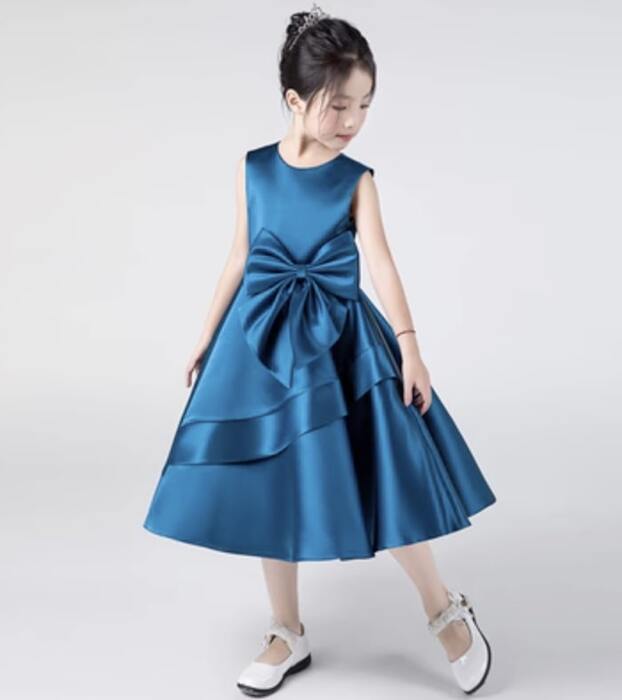 ピアノ発表会 結婚式用 子どもドレス 大きなリボン付き 子どもドレス