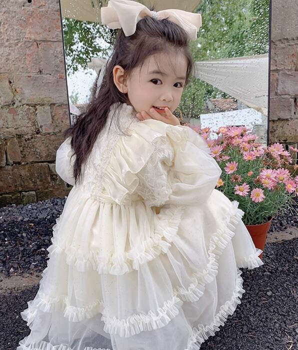 ピアノ発表会 結婚式用 子どもドレス ティアードレースドレス ピアノ