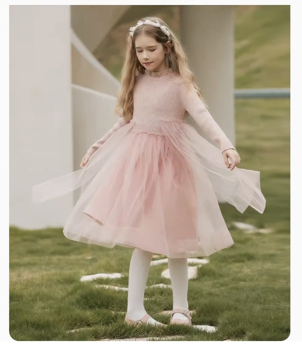 ピアノ発表会 衣装 ニットシフォンワンピース ピアノ発表会用