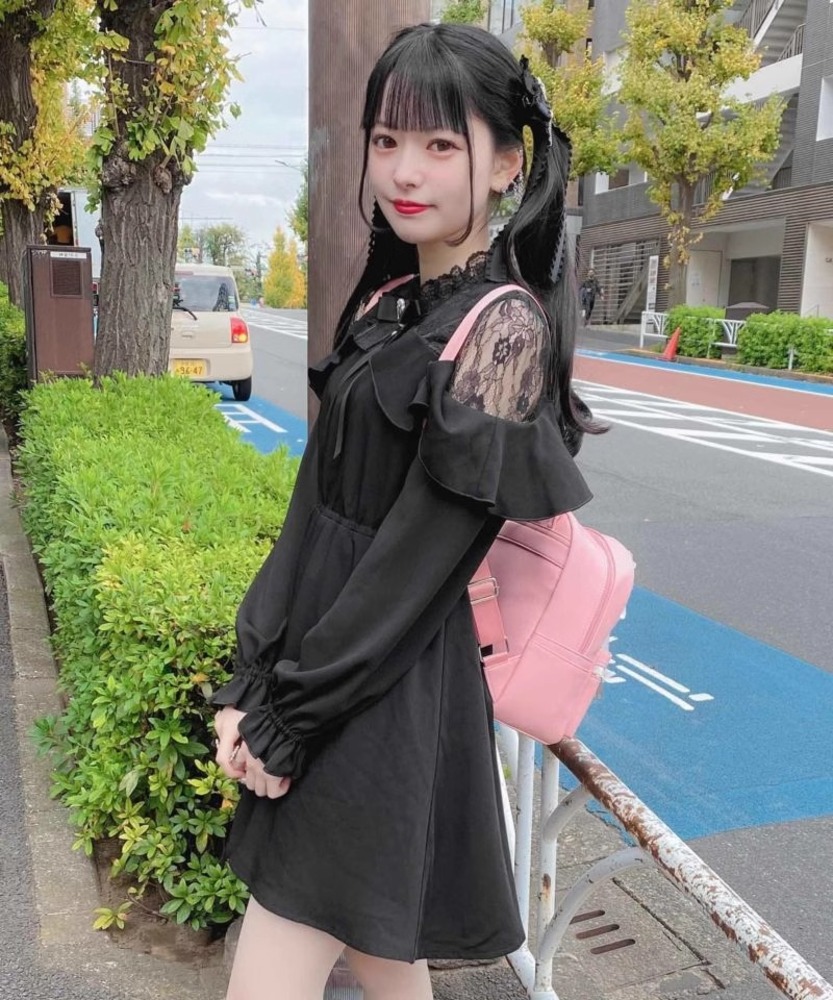 量産型/参戦服/推し活 ブラックレースワンピース