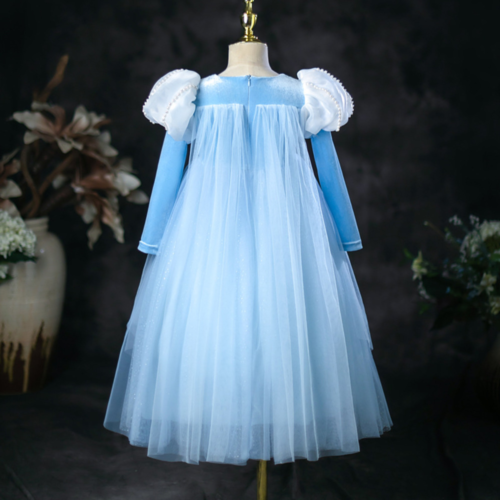 フリフリフリマ。☆メゾピアノドレス　発表会　110cm ピアノ発表会 結婚式用 子どもドレス 魔法のように光る