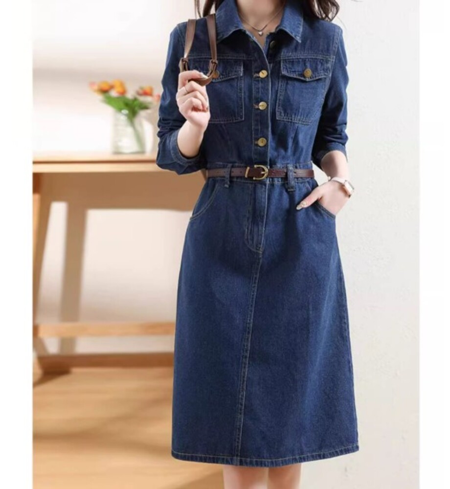 ブルベ服 デニムワンピース（ブルベ冬向け） デニムワンピース