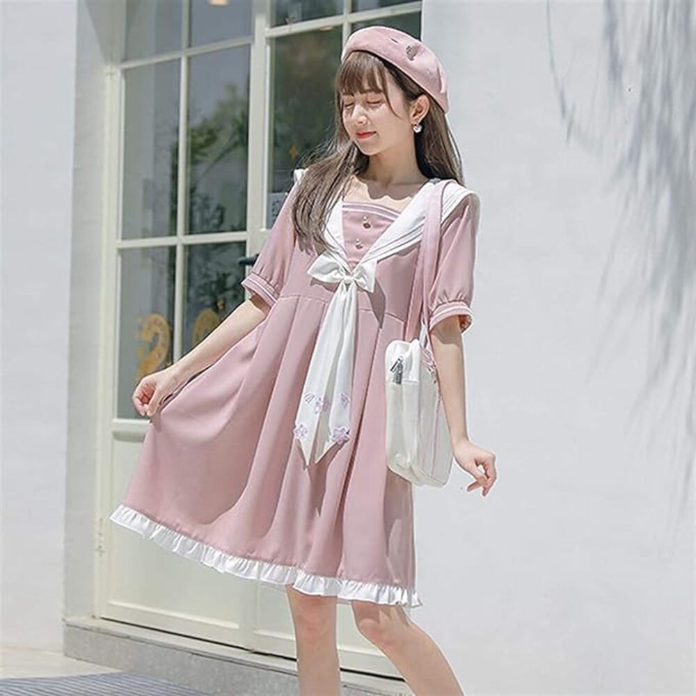 量産型/参戦服/推し活 セーラー服風フリルワンピース