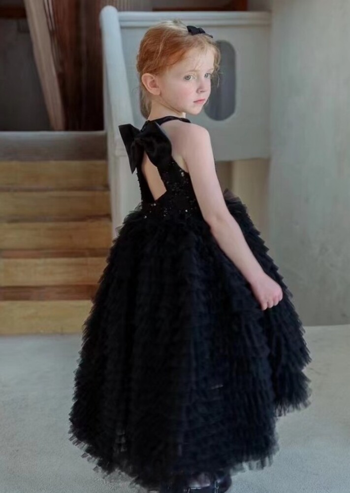 キッズドレス ドレス ピアノ 発表会 キャミソール ワンピース シンプル 結婚式 子供 ロングドレス プリンセス お姫様 結婚式 子供 フォーマル ピアノ発表会 結婚式用 子どもドレス ブラックキャミソールドレス