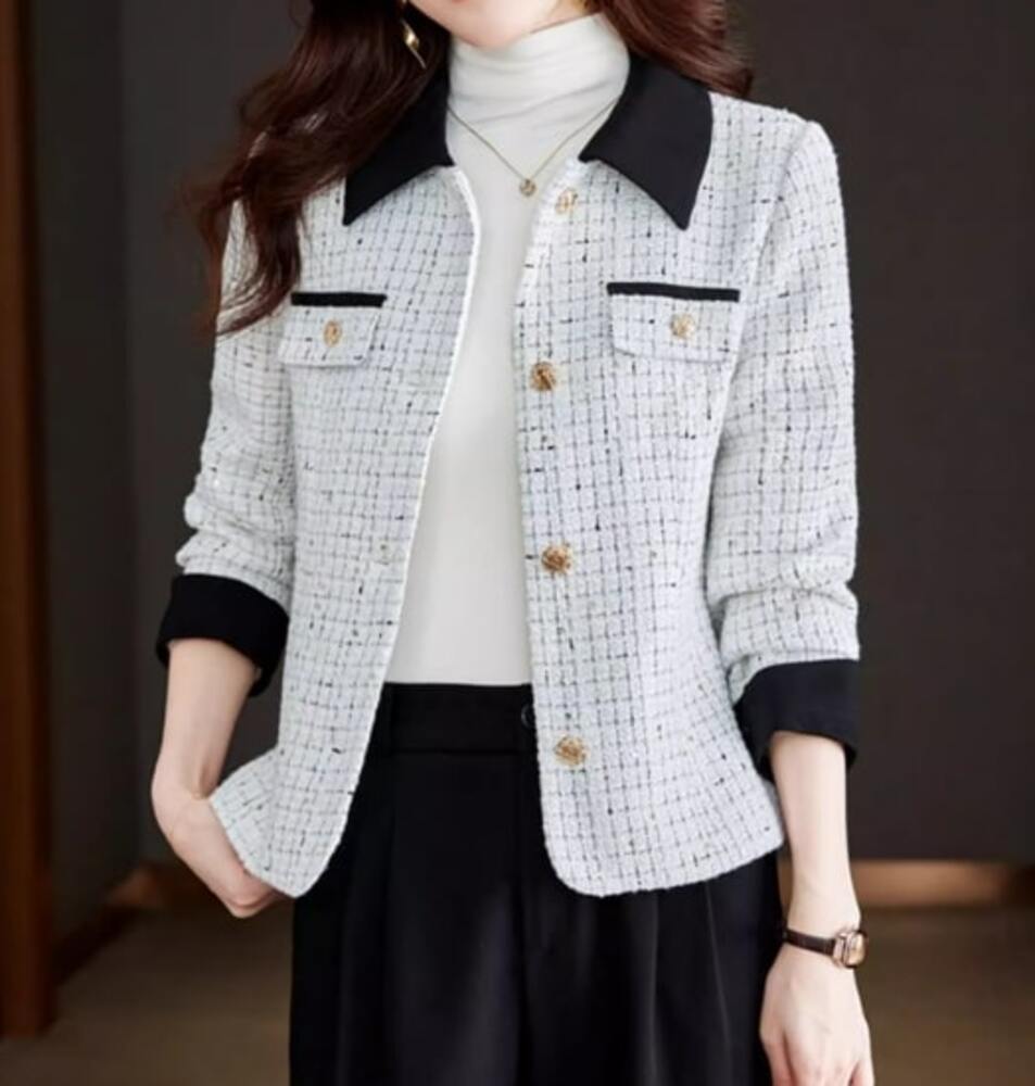 ブルベ服 エレガント ツイードジャケット（ブルベ冬向け