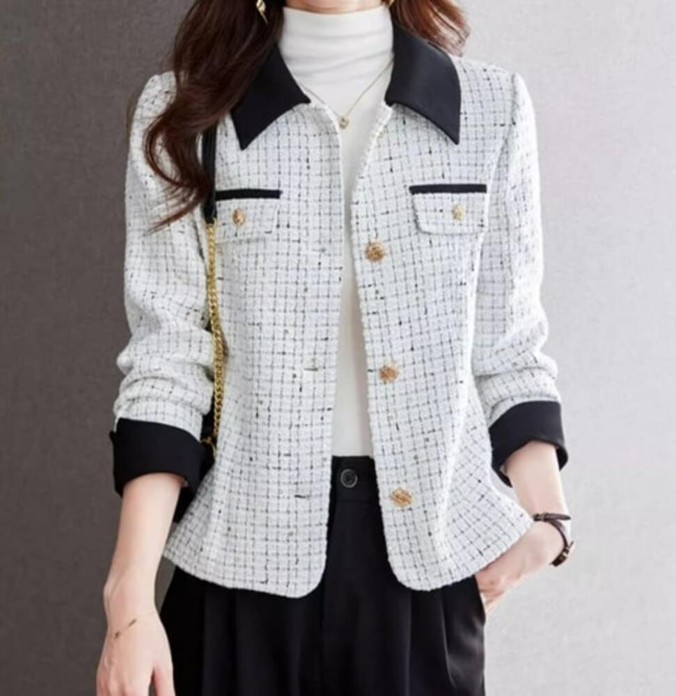 シンプルノーカラーツイードジャケット❤️冬春のエレガントお出かけにピッタリ 楽天市場】ツイード ノーカラー ジャケット レディース 秋 冬 卒