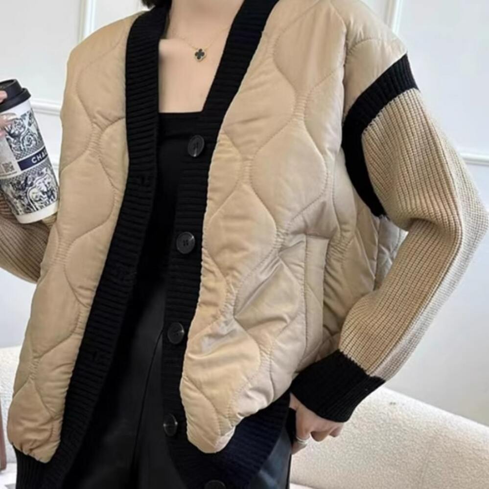 ブルベ夏服 ニットドッキング キルティングコート キルティングコート