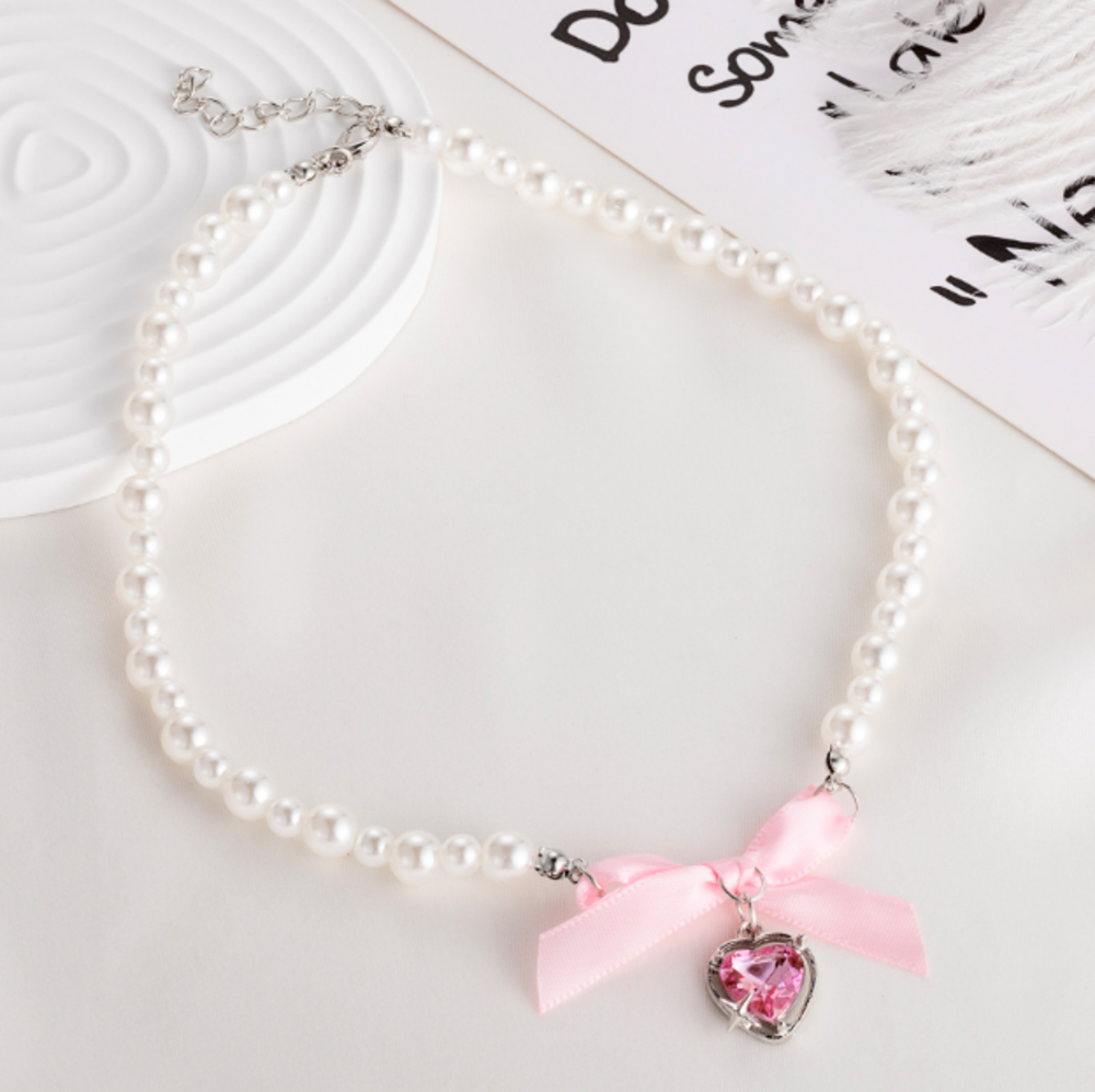 るず助様☆オーダー専用/ご確認ページ☆ハート型(クリア)とプチハート大 中 2個 量産型/参戦服/推し活 キラキラピンクハートストーン ネックレス