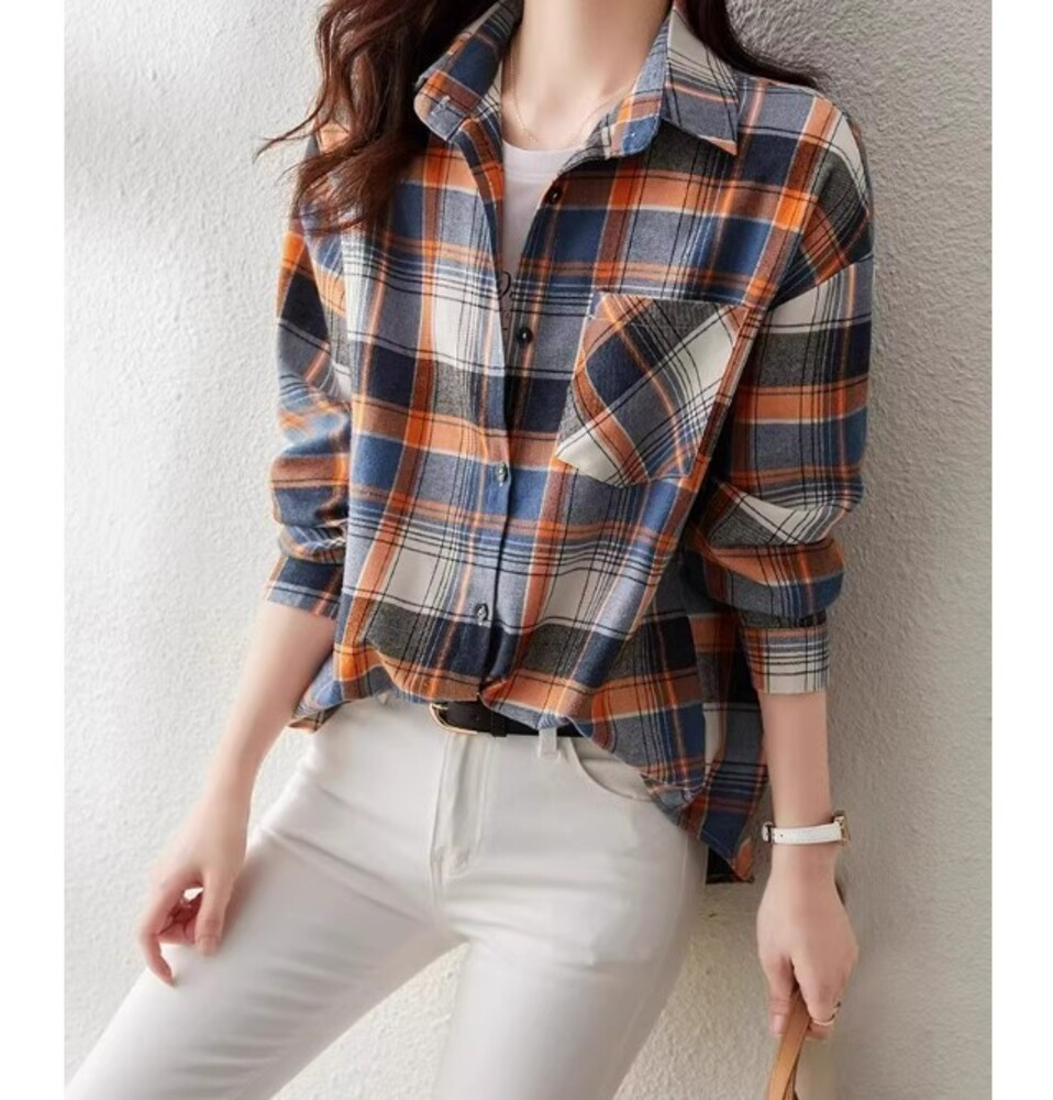 イエベ服 オーバーサイズ チェック柄シャツ（イエベ春向け