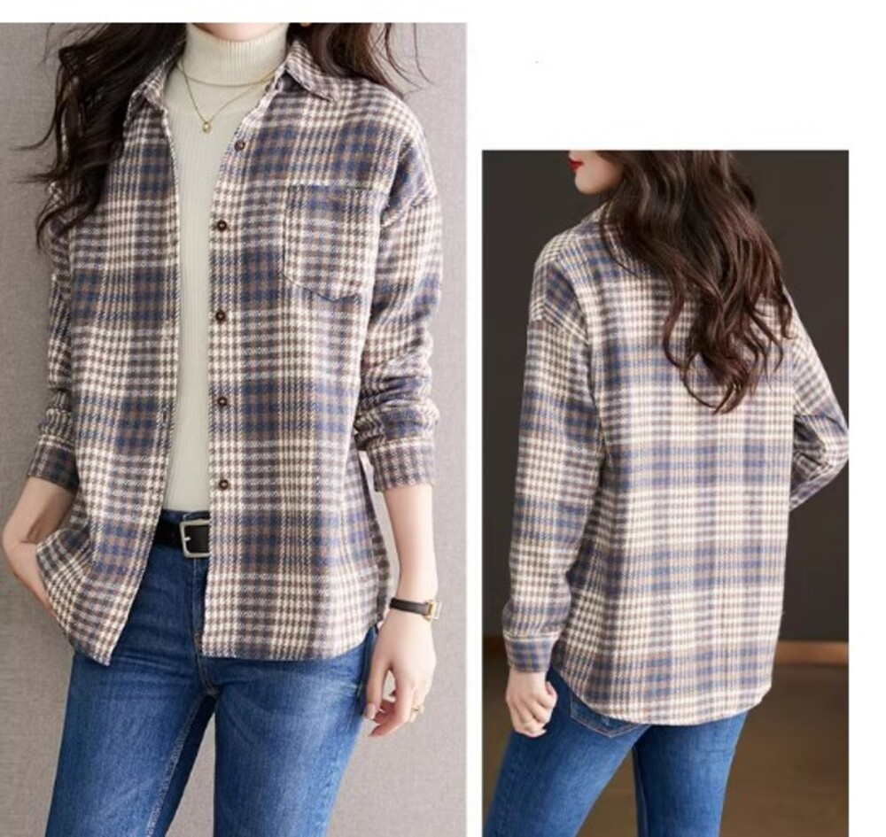 イエベ服 オーバーサイズ チェック柄シャツ（イエベ春向け