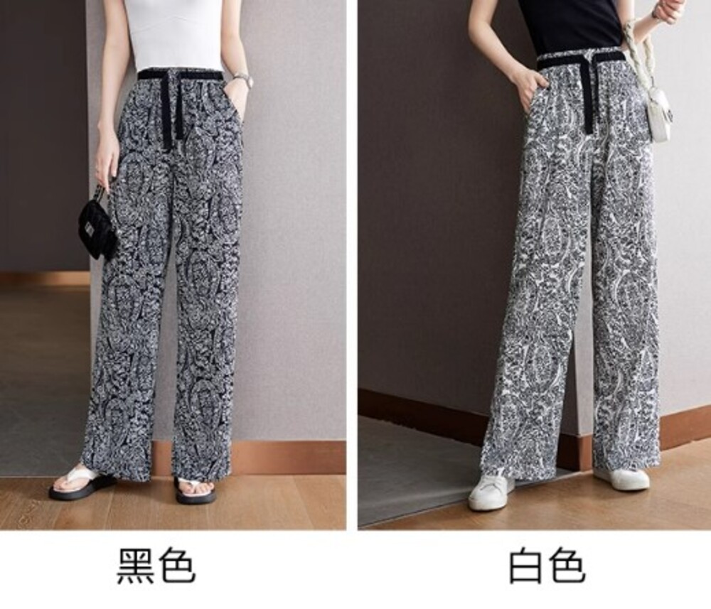 イエベ秋服 こなれ感ある ペイズリー柄 テーパード ガウチョパンツ