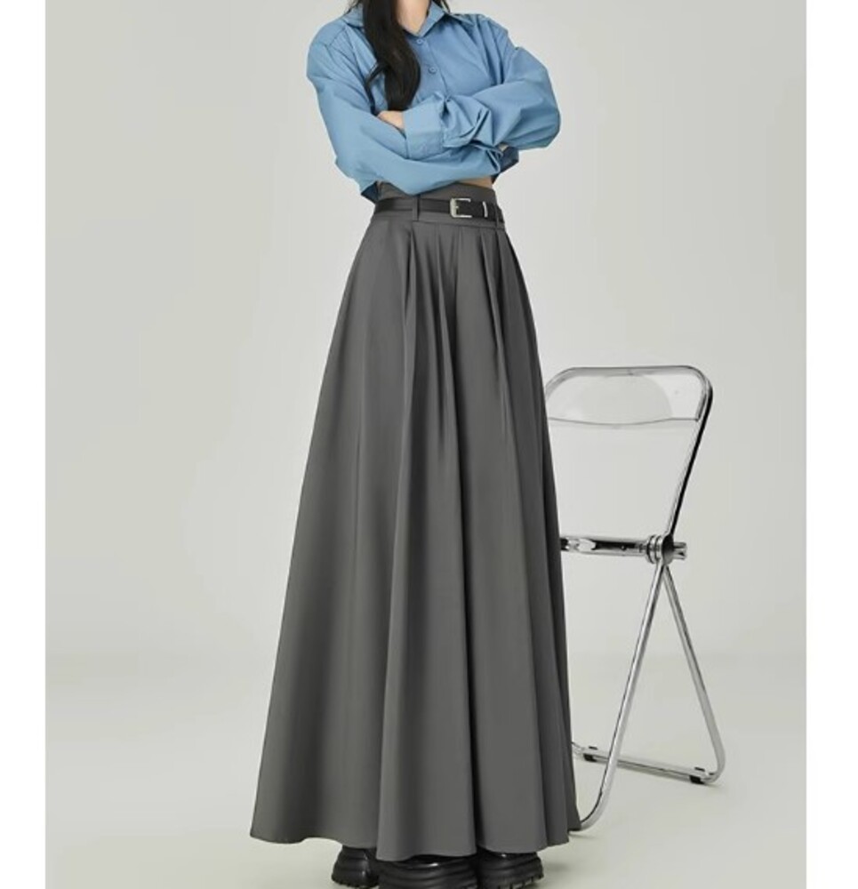 3色 ハイウエスト ベルベット プリーツ Aライン ロングスカート MAISON DE THERESE スカート パンツ付きハイウエストAラインミニ