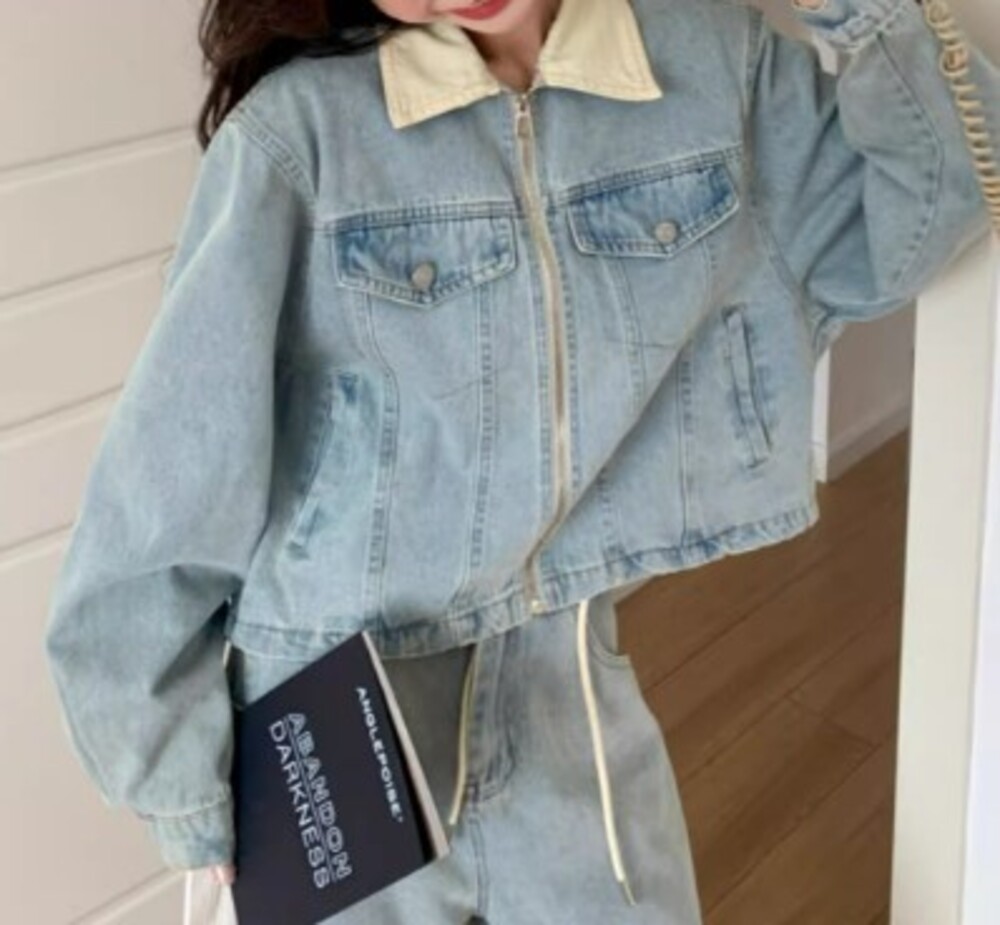 短丈デニムジャケット+パンツ セットアップ 52873-20871-02.jpg