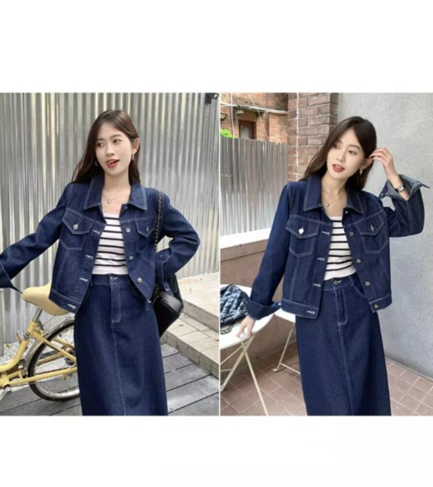 ブルベ冬服 デニムジャケット×スカート セットアップ パンツ