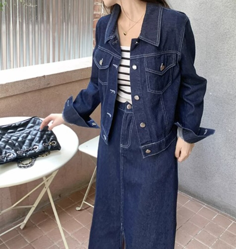 ブルベ冬服 デニムジャケット×スカート セットアップ パンツ