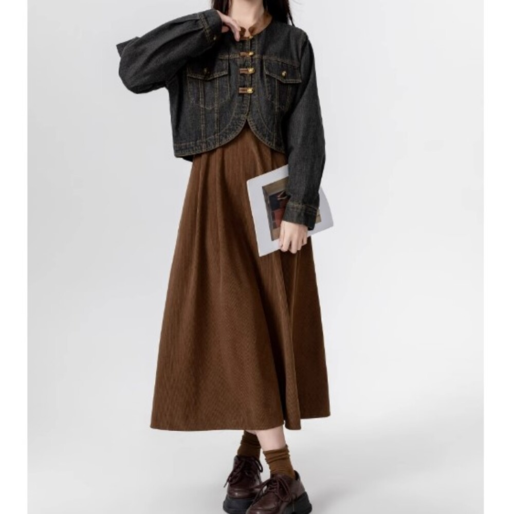 ブルベ冬服 ノーカラード バイカラー デニムジャケット デニム