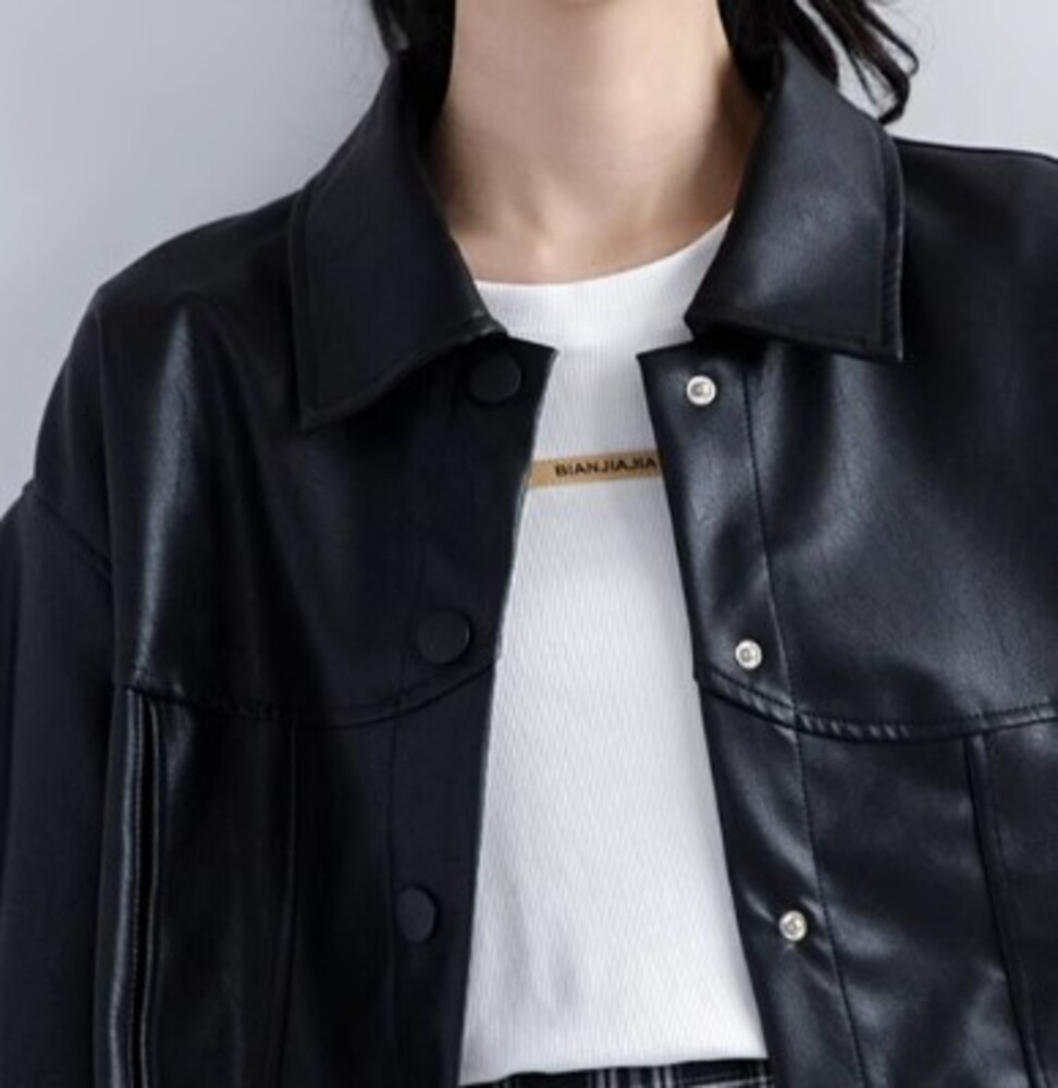 ブルベ服 ショート丈 レザージャケット（ブルベ冬向け） レザー