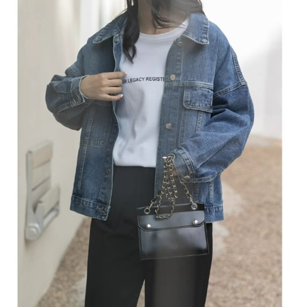 ★アルベロベロ❣️可愛いデニムジャケット イエベ服 レトロカジュアル デニムジャケット（イエベ春向け