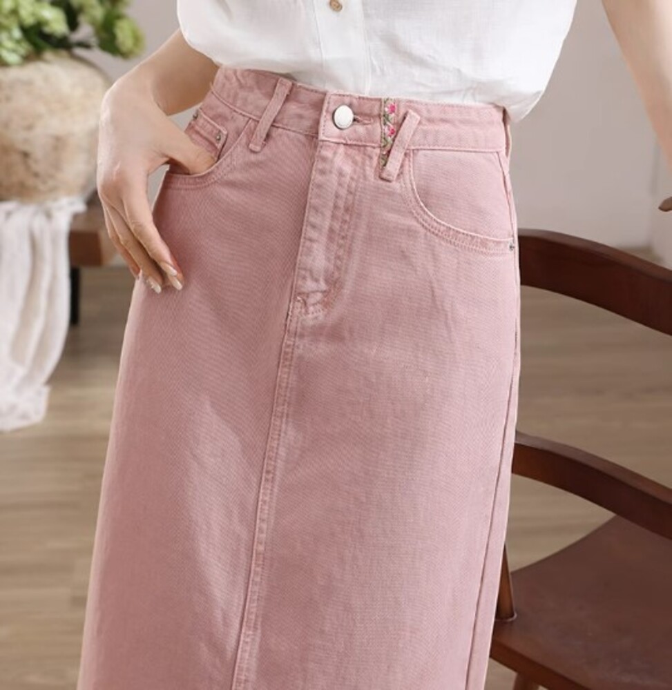 ブルブブ★チェリーデニムスカートXSピンク試着のみ★bulbubuジャンスカ ブルブブ☆チェリーデニムスカートXSピンク試着のみ☆bulbubuジャンスカ