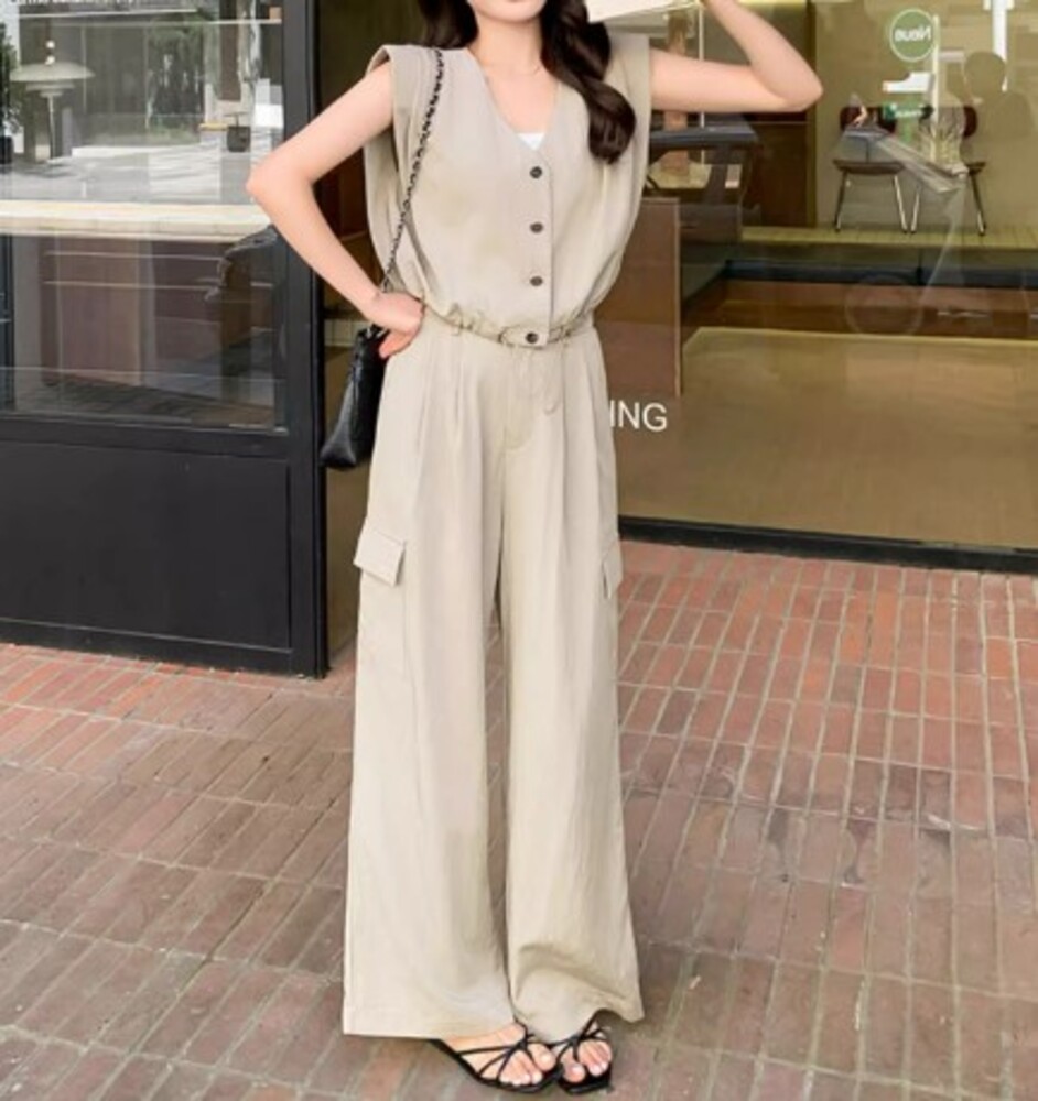 ブルベ夏服 フレンチノースリーブパンツセットアップ パンツ