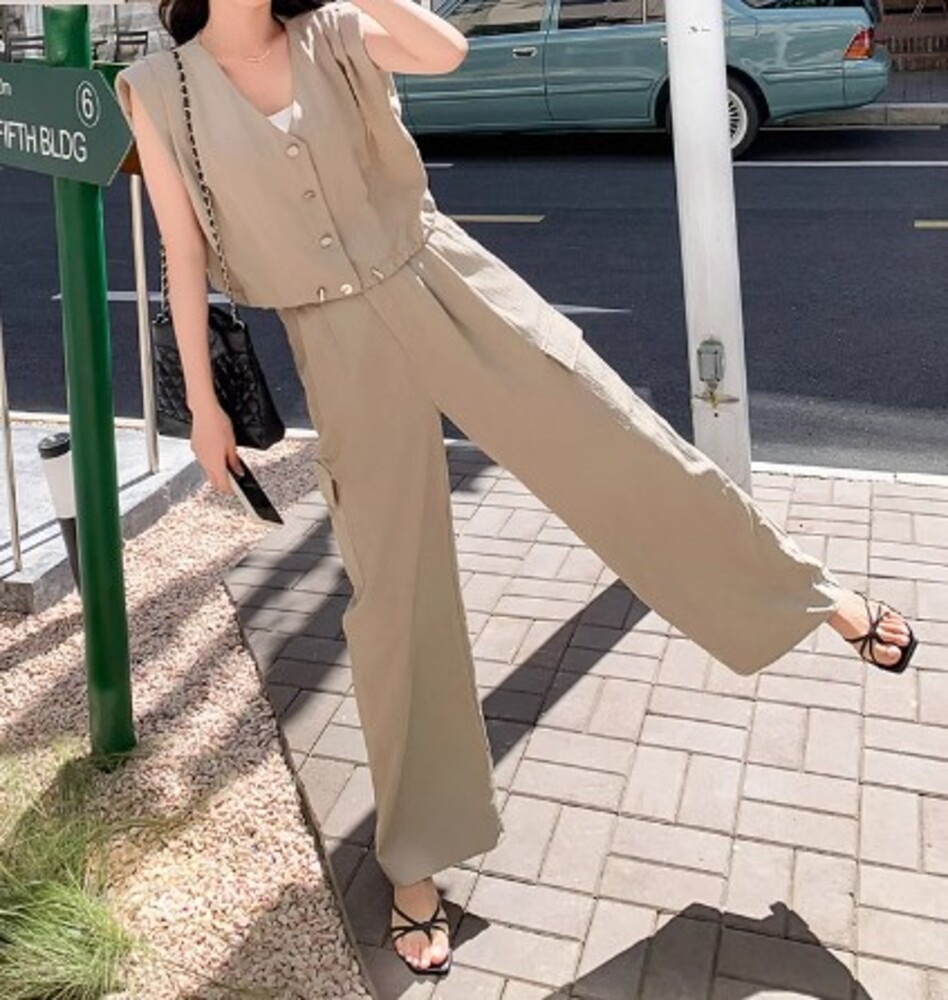 ブルベ夏服 フレンチノースリーブパンツセットアップ パンツ