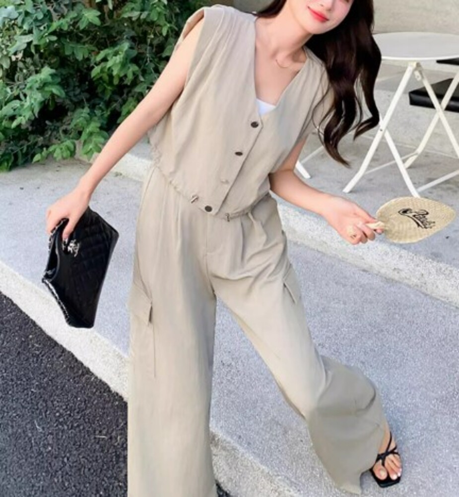 ブルベ夏服 フレンチノースリーブパンツセットアップ パンツ