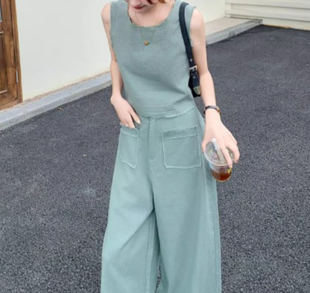 ブルベ服 ノースリーブデニム セットアップ（ブルベ夏向け
