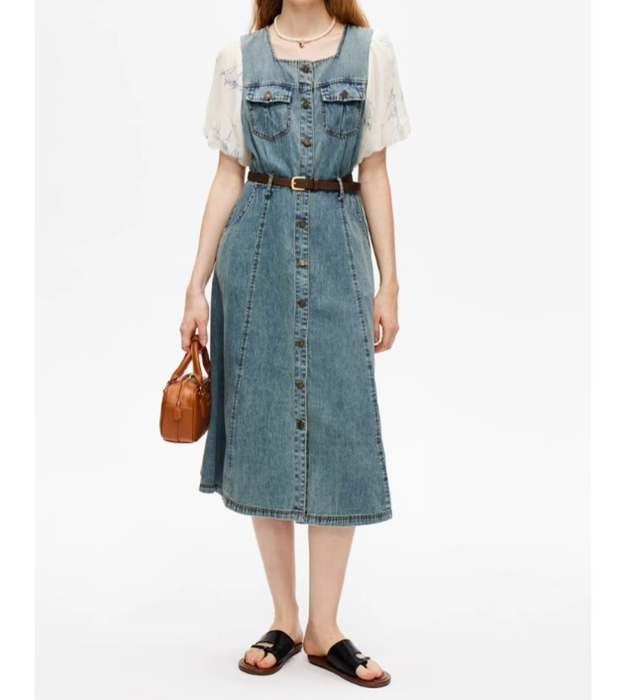 ブルベ服 ドッキング デニムワンピース（ブルベ夏向け・ブルベ冬