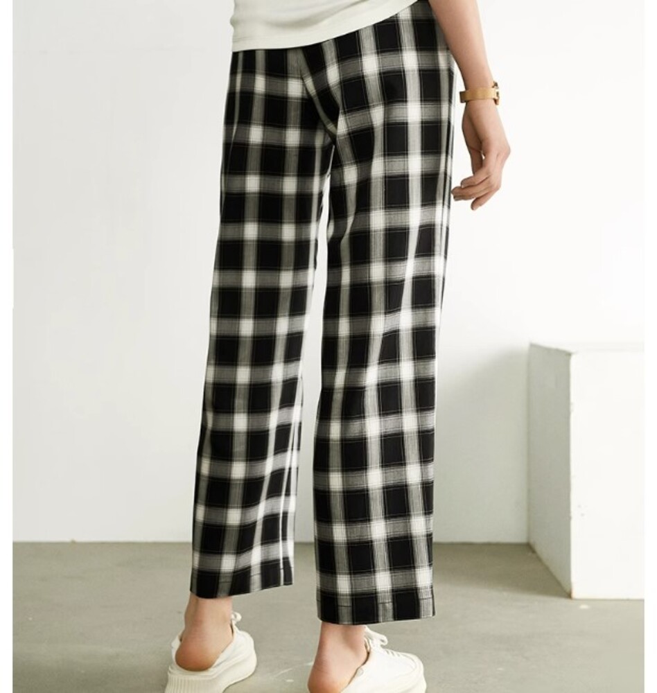Bluelea チェックパンツ　Sサイズ セール】 グレンチェック ワイドパンツ （その他パンツ