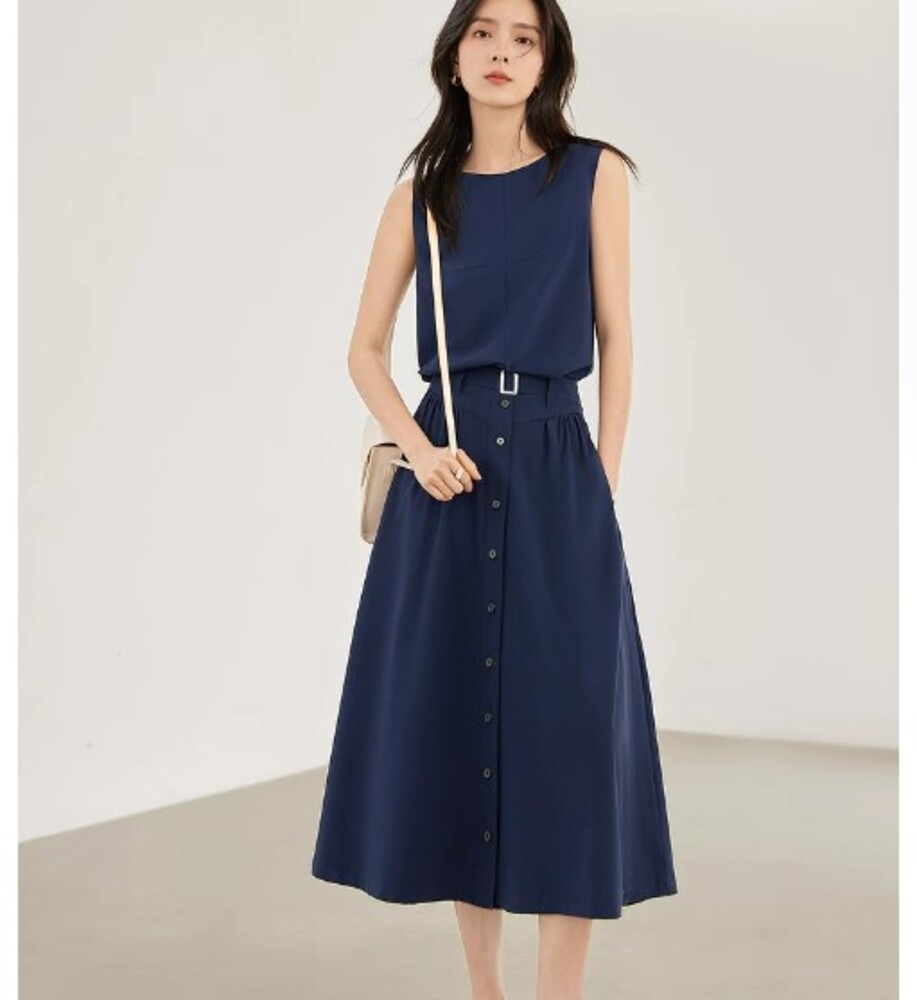 ブルベ服 ノースリーブ×スカートセットアップ（ブルベ夏向け