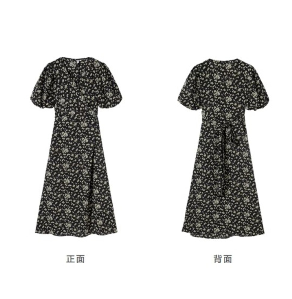 花柄Vネックワンピース ロング丈ワンピース|イエベファッション専門