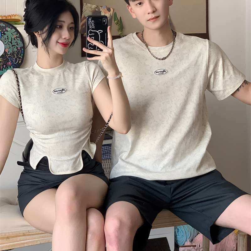 ペアルック センターミニロゴプリント　Tシャツ
