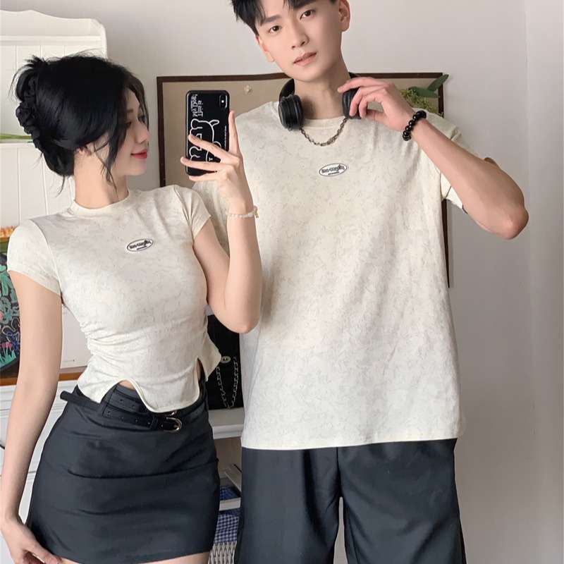 ペアルック センターミニロゴプリント　Tシャツ