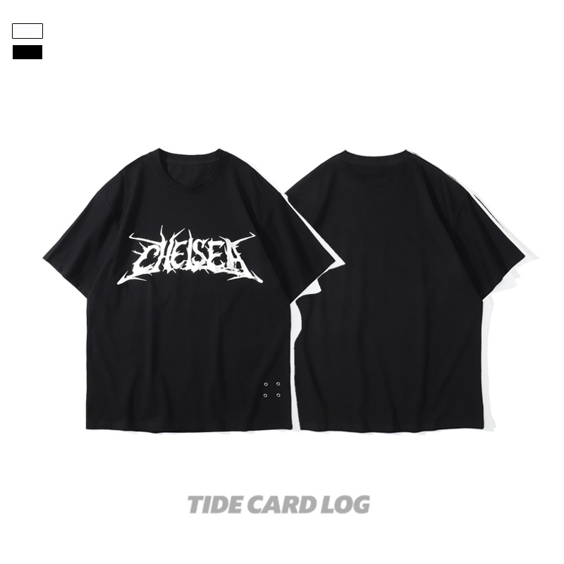地雷系ファッション ダーク系ストリート風半袖Tシャツ